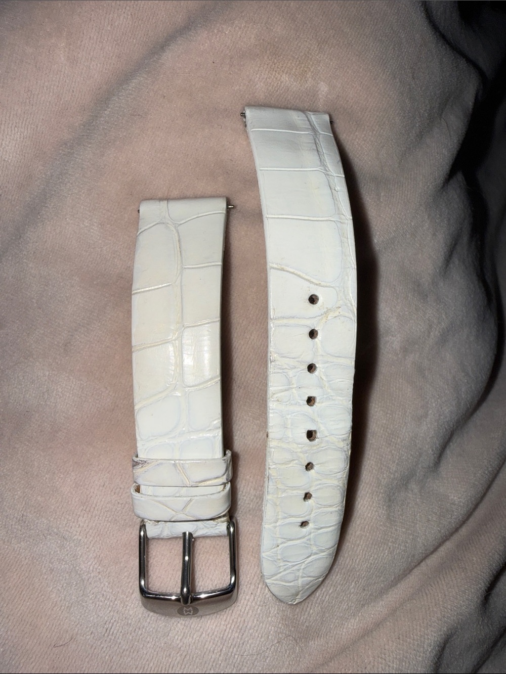 Michele White Alligator Watch Strap